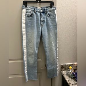 Super cute wide leg Zara pin stripe jeans.